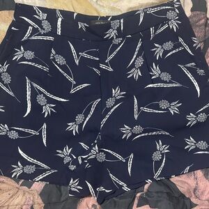 Navy white Print Shorts